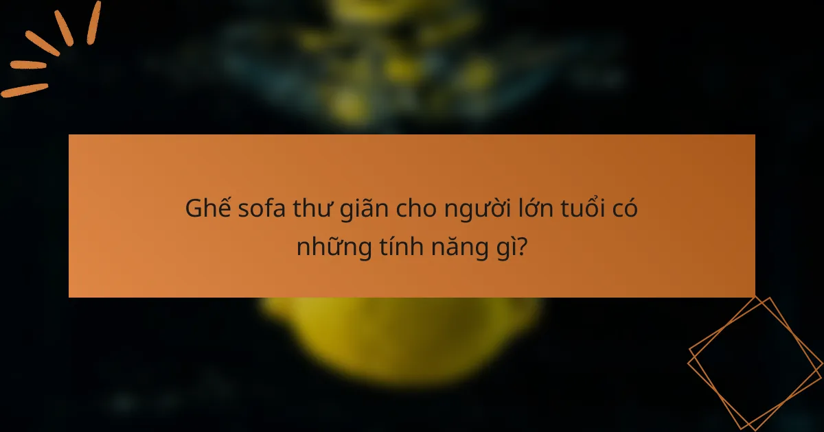 Ghế sofa thư giãn cho người lớn tuổi có những tính năng gì?