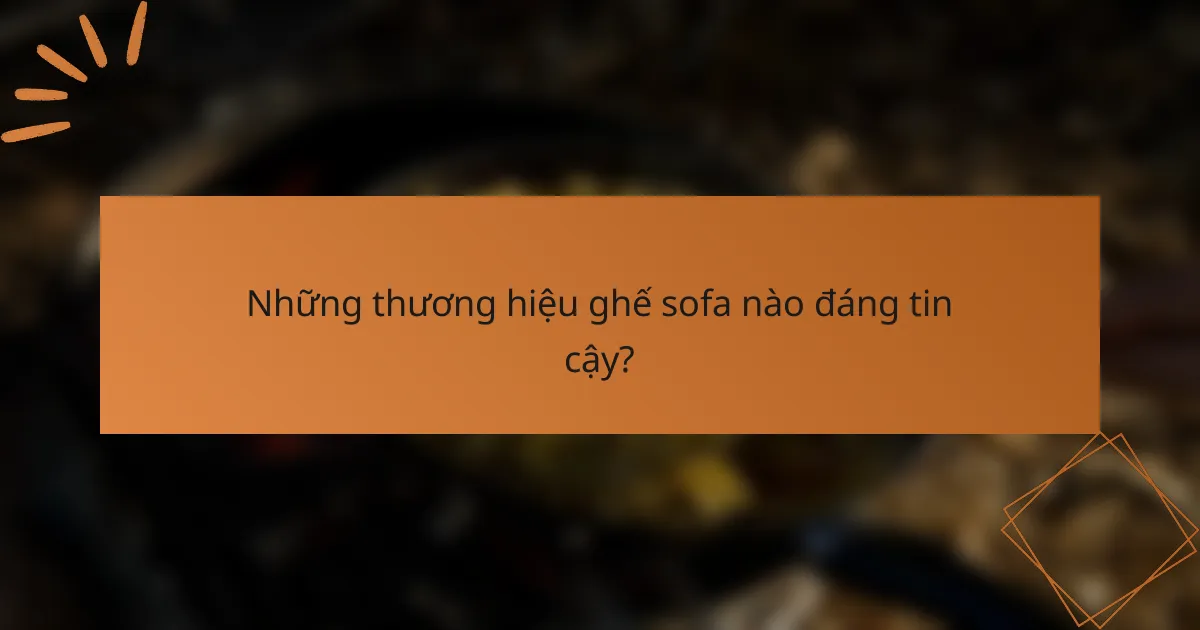 Những thương hiệu ghế sofa nào đáng tin cậy?