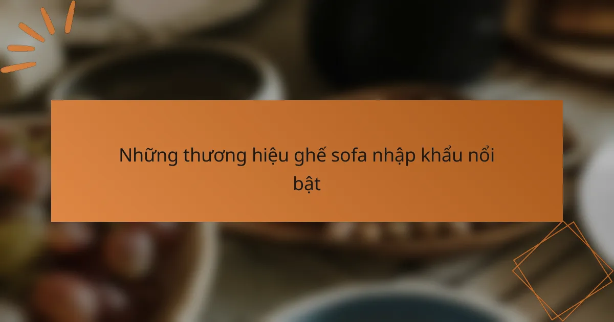 Những thương hiệu ghế sofa nhập khẩu nổi bật